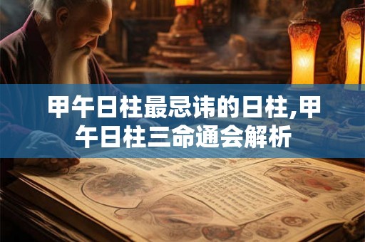甲午日柱最忌讳的日柱,甲午日柱三命通会解析