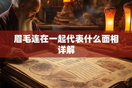 眉毛连在一起代表什么面相详解