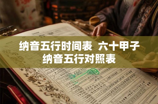 纳音五行时间表  六十甲子纳音五行对照表