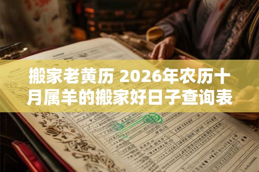 搬家老黄历 2026年农历十月属羊的搬家好日子查询表