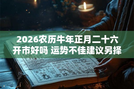 2026农历牛年正月二十六开市好吗 运势不佳建议另择吉日 2026农历牛年正月二十六开市好吗 运势不佳建议另择吉日