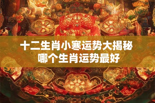 十二生肖小寒运势大揭秘  哪个生肖运势最好