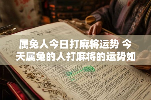 属兔人今日打麻将运势 今天属兔的人打麻将的运势如何