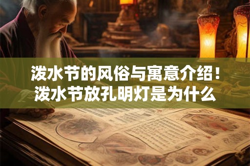 泼水节的风俗与寓意介绍！泼水节放孔明灯是为什么