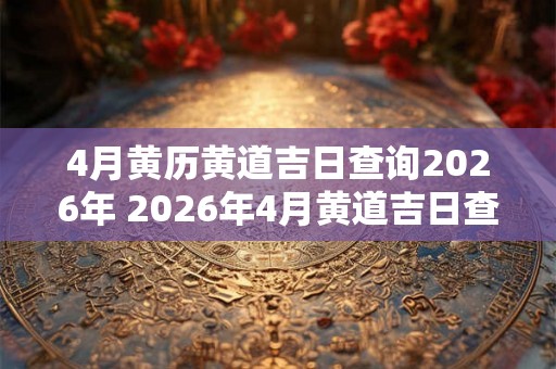 4月黄历黄道吉日查询2026年 2026年4月黄道吉日查询