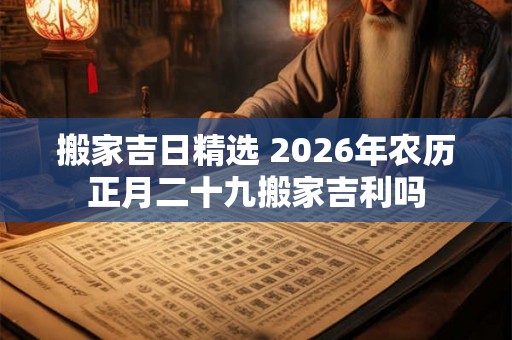 搬家吉日精选 2026年农历正月二十九搬家吉利吗