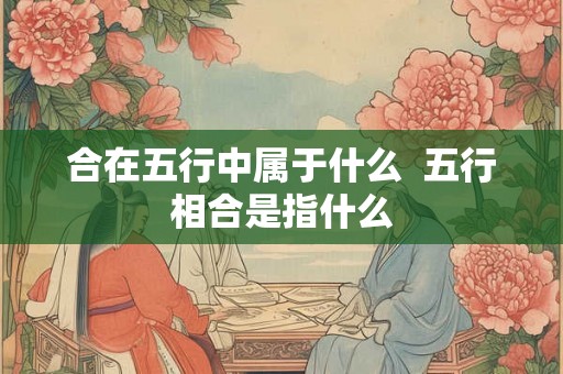 合在五行中属于什么  五行相合是指什么