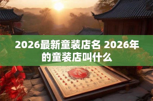 2026最新童装店名 2026年的童装店叫什么