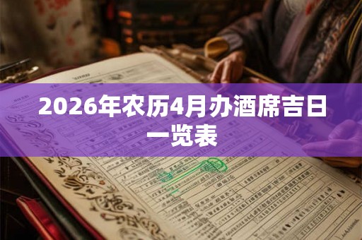 2026年农历4月办酒席吉日一览表