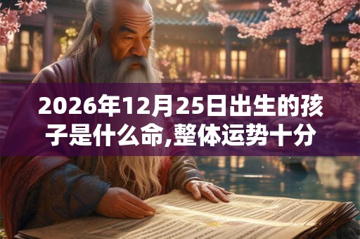 2026年12月25日出生的孩子是什么命,整体运势十分好