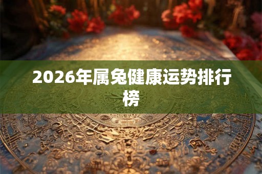 2026年属兔健康运势排行榜