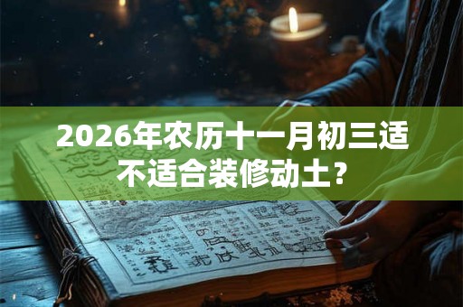 2026年农历十一月初三适不适合装修动土？