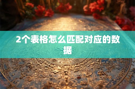 2个表格怎么匹配对应的数据
