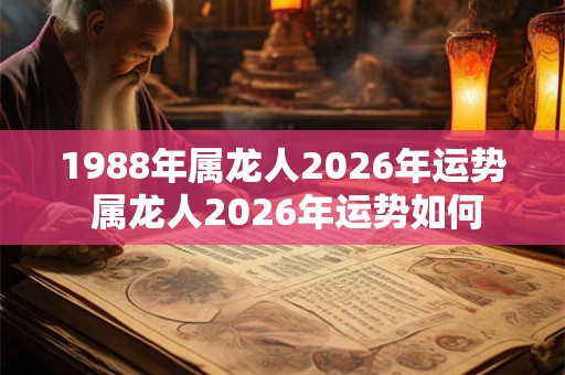 1988年属龙人2026年运势 属龙人2026年运势如何