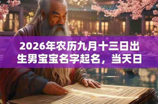 2026年农历九月十三日出生男宝宝名字起名，当天日子好吗？