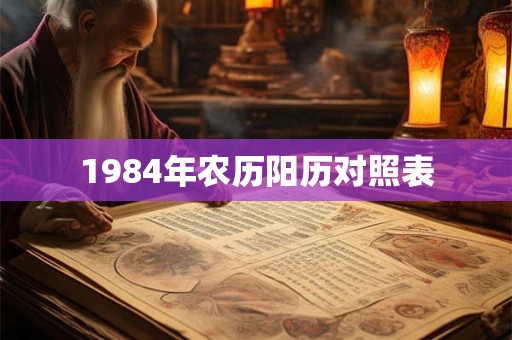1984年农历阳历对照表