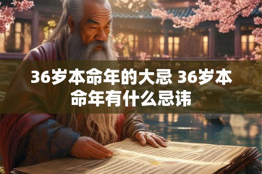 36岁本命年的大忌 36岁本命年有什么忌讳