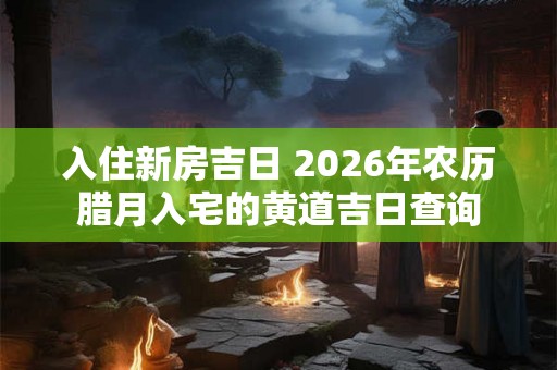 入住新房吉日 2026年农历腊月入宅的黄道吉日查询