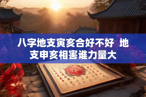八字地支寅亥合好不好  地支申亥相害谁力量大