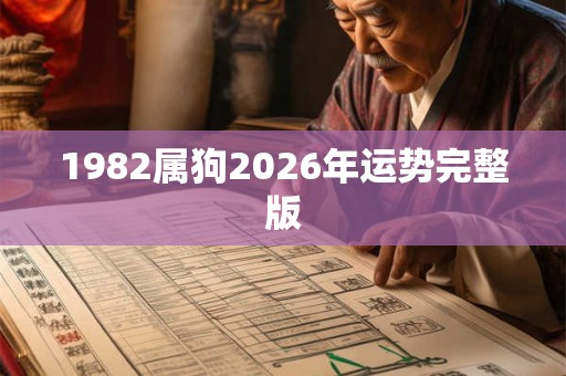 1982属狗2026年运势完整版 1982属狗2026年运势完整版