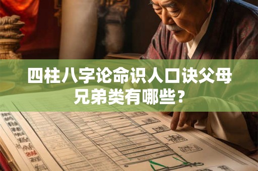 四柱八字论命识人口诀父母兄弟类有哪些？