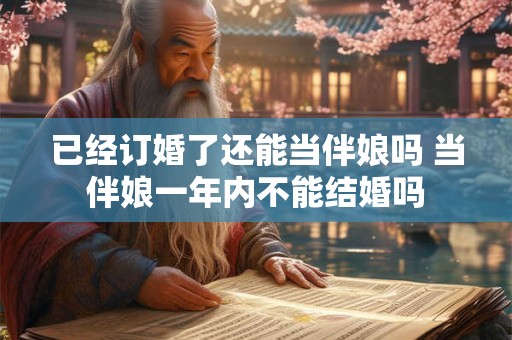 已经订婚了还能当伴娘吗 当伴娘一年内不能结婚吗