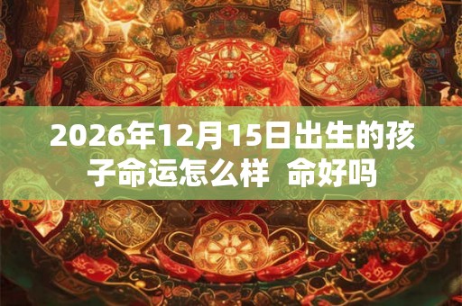 2026年12月15日出生的孩子命运怎么样 命好吗 2026年12月15日出生的孩子命运怎么样 命好吗