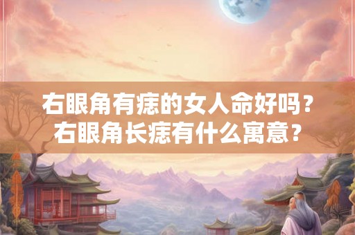 右眼角有痣的女人命好吗?右眼角长痣有什么寓意? 右眼角有痣的女人命好吗?右眼角长痣有什么寓意?