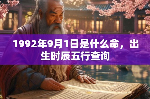 1992年9月1日是什么命，出生时辰五行查询