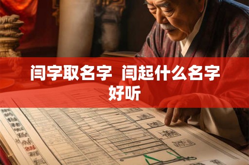 闫字取名字 闫起什么名字好听 闫字取名字 闫起什么名字好听