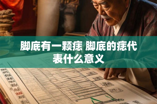 脚底有一颗痣 脚底的痣代表什么意义