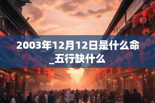 2003年12月12日是什么命_五行缺什么