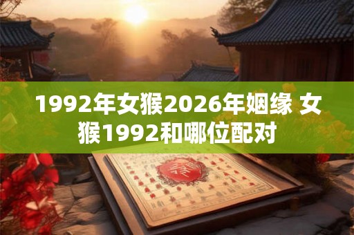 1992年女猴2026年姻缘 女猴1992和哪位配对 1992年女猴2026年姻缘 女猴1992和哪位配对