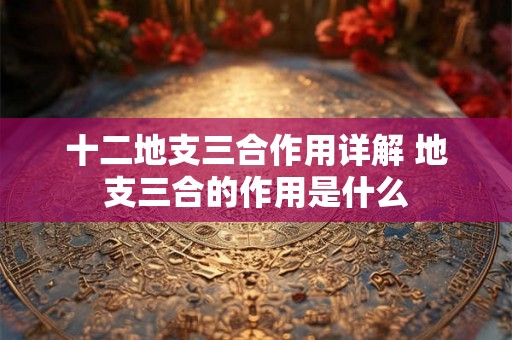 十二地支三合作用详解 地支三合的作用是什么