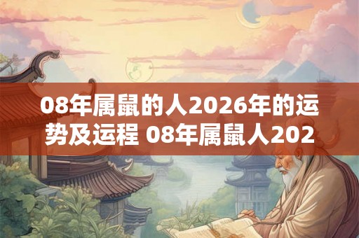 08年属鼠的人2026年的运势及运程 08年属鼠人2026年运势如何