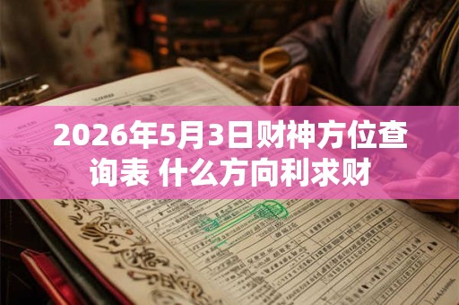 2026年5月3日财神方位查询表 什么方向利求财