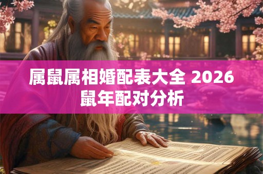 属鼠属相婚配表大全 2026鼠年配对分析 属鼠属相婚配表大全 2026鼠年配对分析