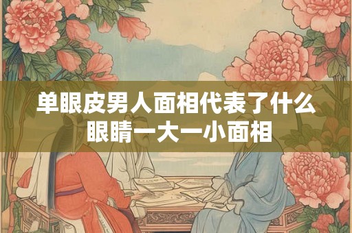 单眼皮男人面相代表了什么 眼睛一大一小面相