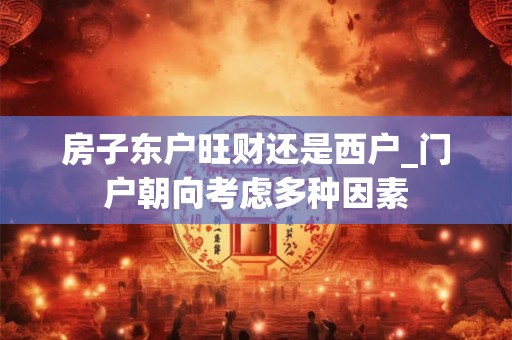 房子东户旺财还是西户_门户朝向考虑多种因素 房子东户旺财还是西户_门户朝向考虑多种因素