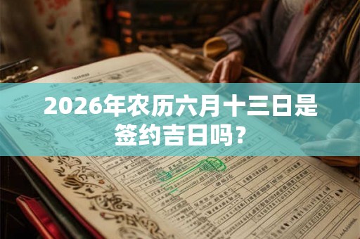 2026年农历六月十三日是签约吉日吗？