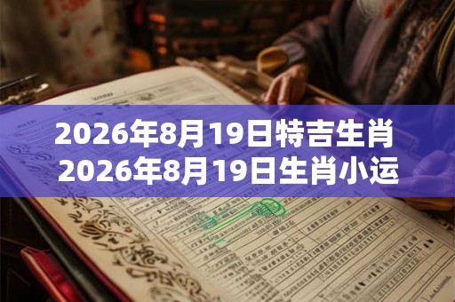 2026年8月19日特吉生肖 2026年8月19日生肖小运播报