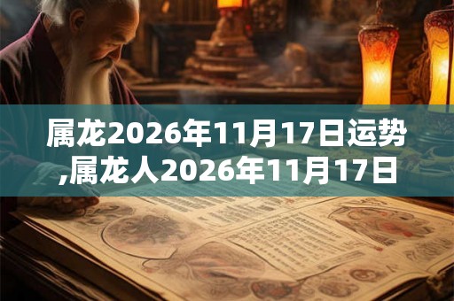 属龙2026年11月17日运势,属龙人2026年11月17日财运,生肖龙2026年11月17日运势