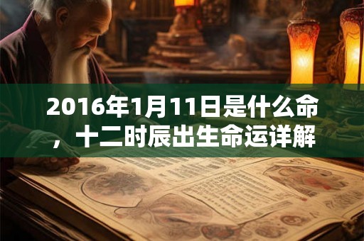 2016年1月11日是什么命，十二时辰出生命运详解
