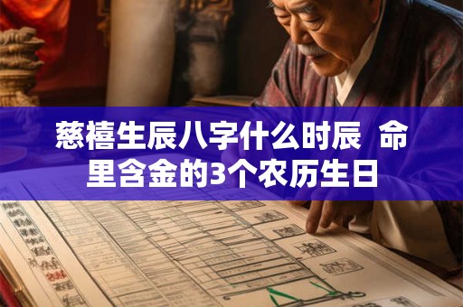 慈禧生辰八字什么时辰  命里含金的3个农历生日