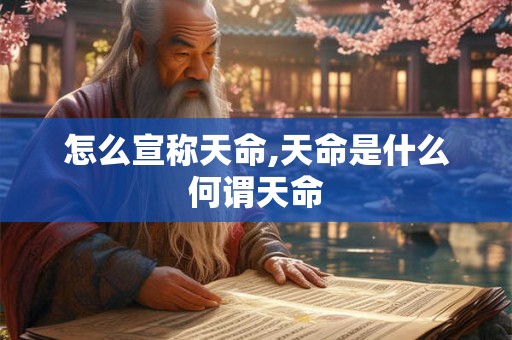 怎么宣称天命,天命是什么何谓天命 怎么宣称天命,天命是什么何谓天命