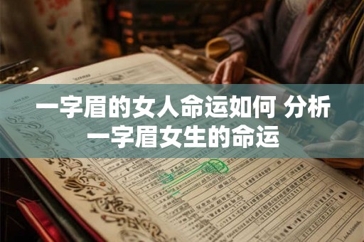一字眉的女人命运如何 分析一字眉女生的命运