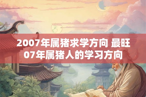 2007年属猪求学方向 最旺07年属猪人的学习方向