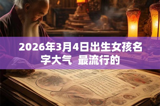 2026年3月4日出生女孩名字大气  最流行的