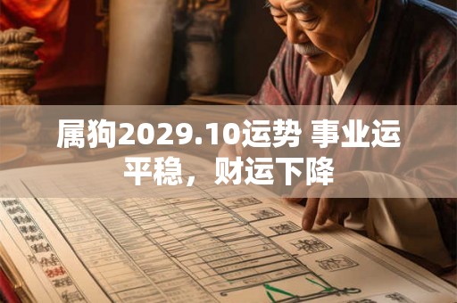 属狗2029.10运势 事业运平稳，财运下降