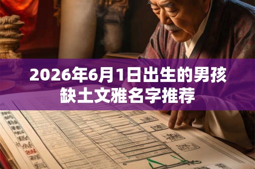 2026年6月1日出生的男孩缺土文雅名字推荐